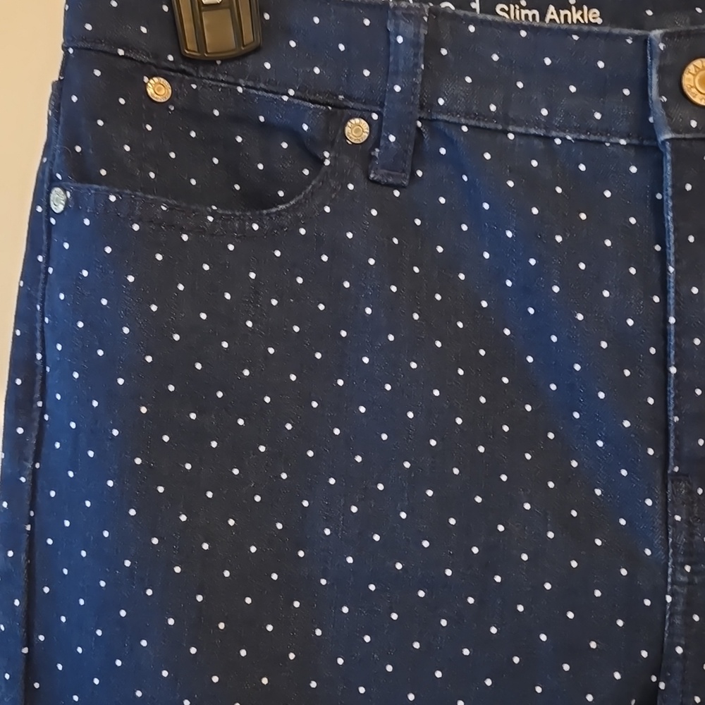 Talbots Flawless Slim Ankle Dot Denim Jeans 10P - Picture 3 of 14